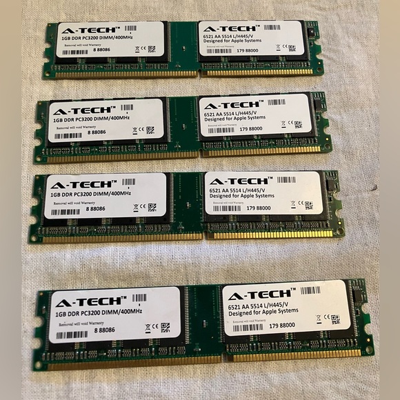 Kingston A-Tech Equivalent DDR PC3200 DIMM/400 MHz (4 X 1GB